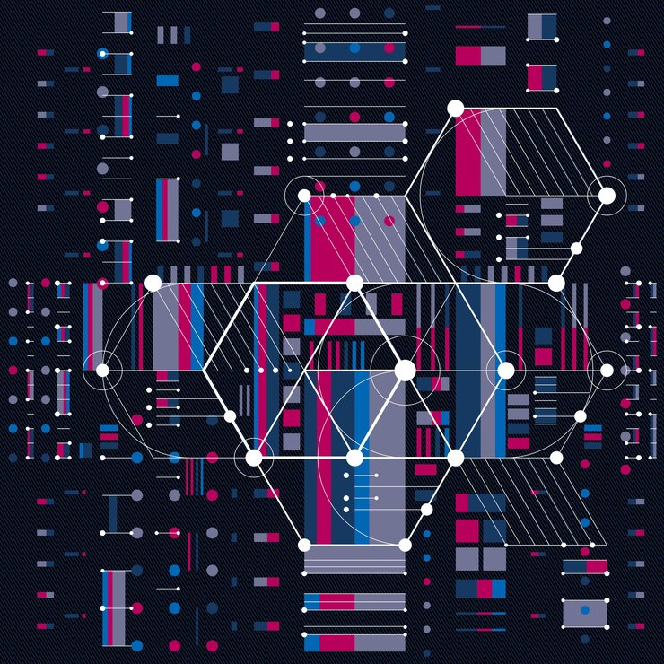 Vector anteproyecto arquitectónico, fondo digital vectorial con diferentes elementos de diseño geométrico. para usar como fondo del sitio web.
