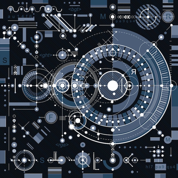 Anteproyecto arquitectónico, fondo digital vectorial con diferentes elementos de diseño geométrico. Para usar como fondo del sitio web.