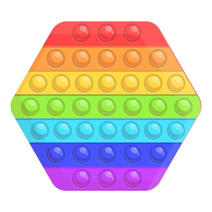 Vector antiestrés color juego icono dibujos animados vector fidget popit push arco iris