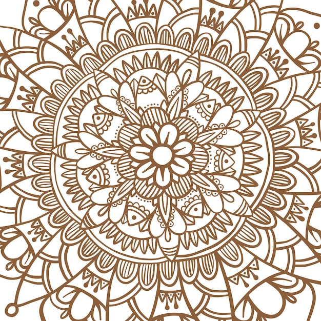 Antiestrés flor mandala decorativo redondo ornamento Henna diseño Yoga logo fondo oriental