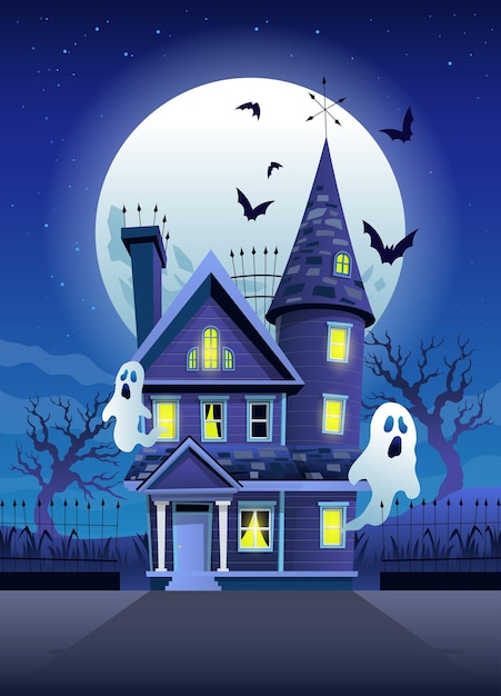 Antigua casa embrujada de Halloween