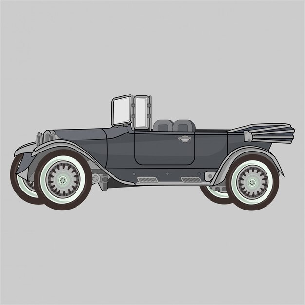 Antigua ilustración de coche retro