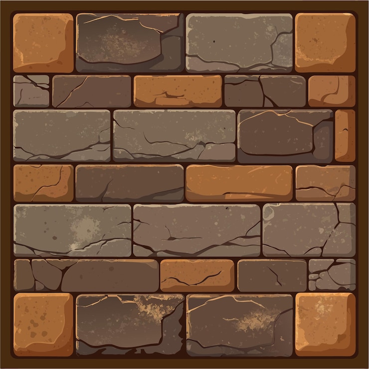 Vector antigua piedra envejecida textura de azulejos como pared con espacio de copia