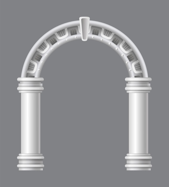 Antiguo arco romano arquitectura de piedra o mármol arco portal castillo griego o edificio de fachada de lujo