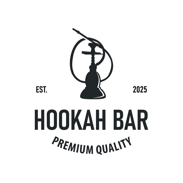 Vector antiguo diseño retro vintage logotipo de narguile concepto de bar shisha sencillo minimalista ilustración retro plantilla símbolo de marca bar tienda de restaurante y marca comercial