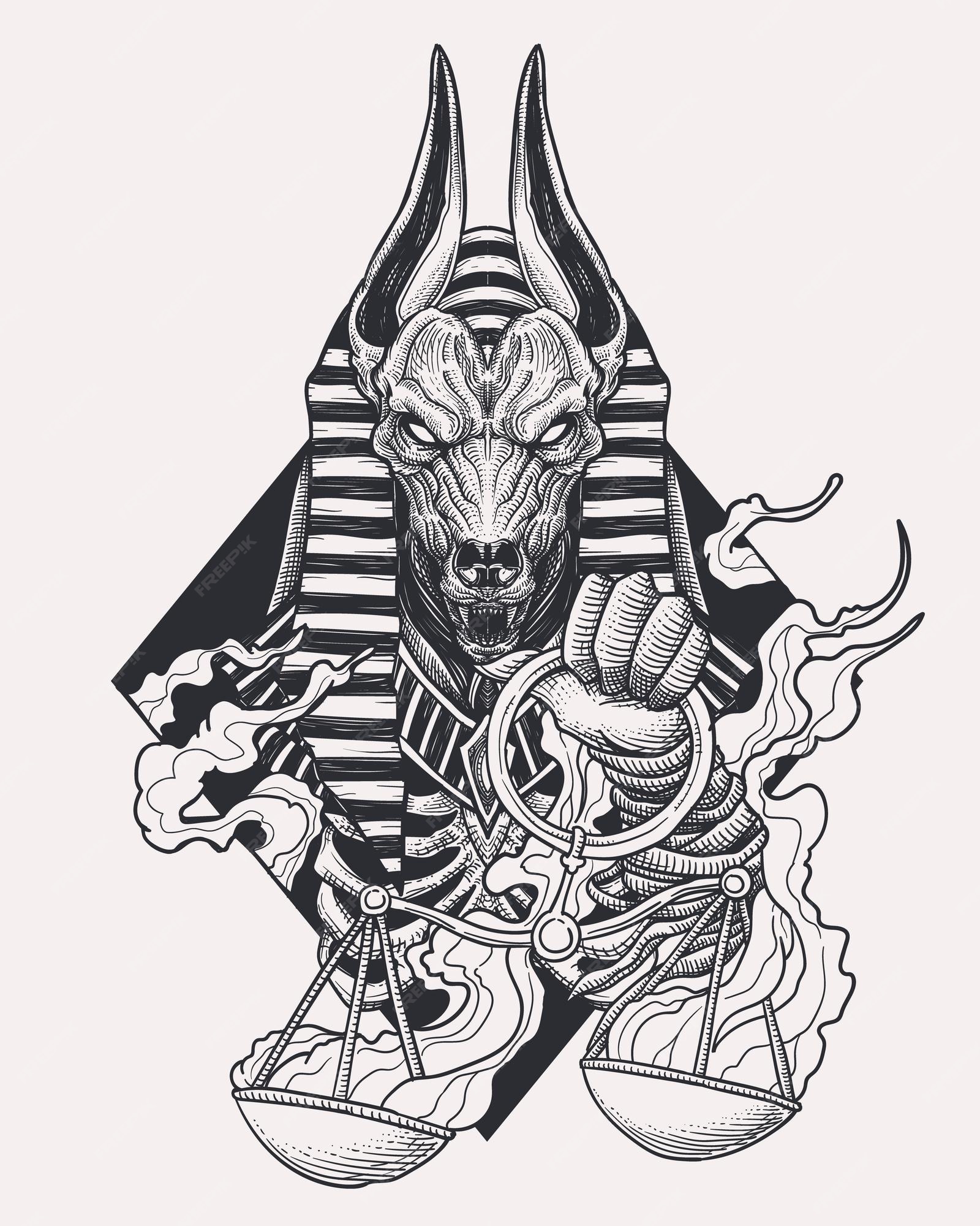 Antiguo egipto dios de anubis ilustración | Vector Premium