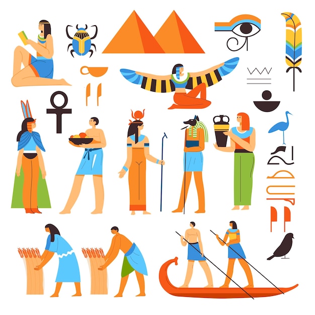 Antiguo egipto pirámides dioses y deidades vector