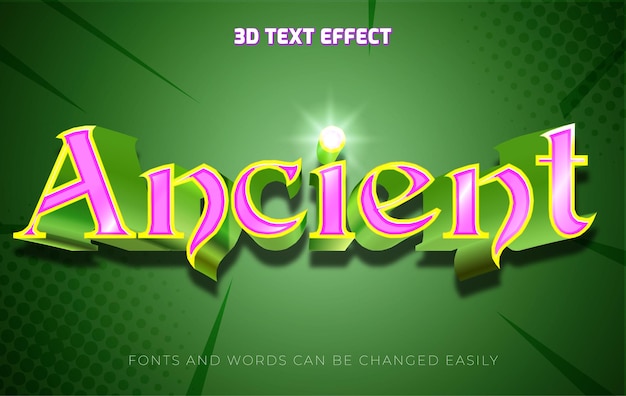 Antiguo estilo de efecto de texto editable en 3D