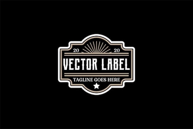 Antiguo hipster lujo insignia vintage emblema etiqueta diseño logotipo vector