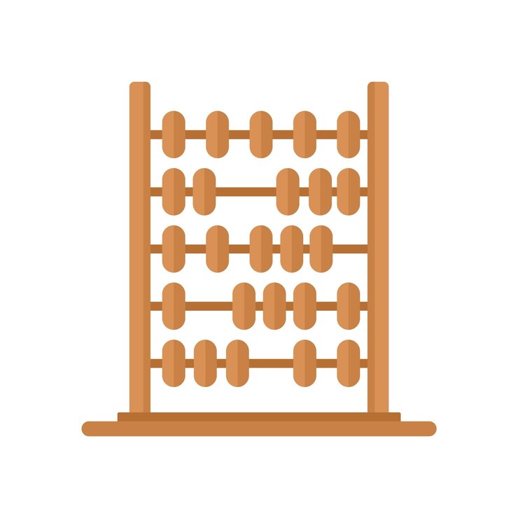 Vector antiguo icono de ábaco vector plano juguete matemático calculadora de negocios aislada