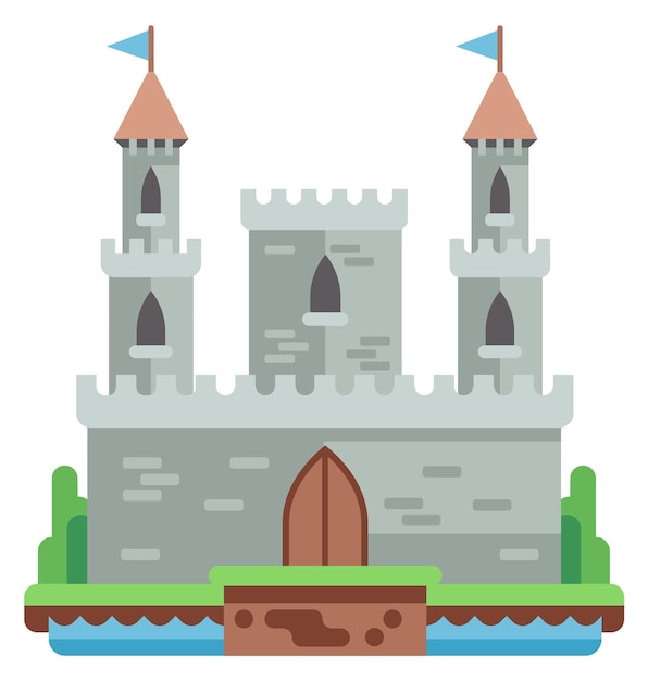 El antiguo icono plano del castillo Arquitectura del reino de la fantasía