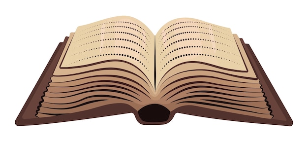 Antiguo libro abierto beige con texto abstracto literatura de academia oscura diario vintage ilustración vectorial