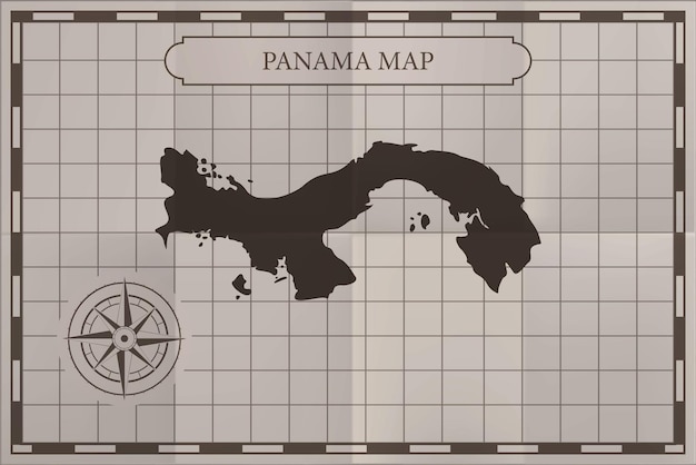 El antiguo mapa clásico del país de Panamá El estilo de papel del mapa antiguo de la época