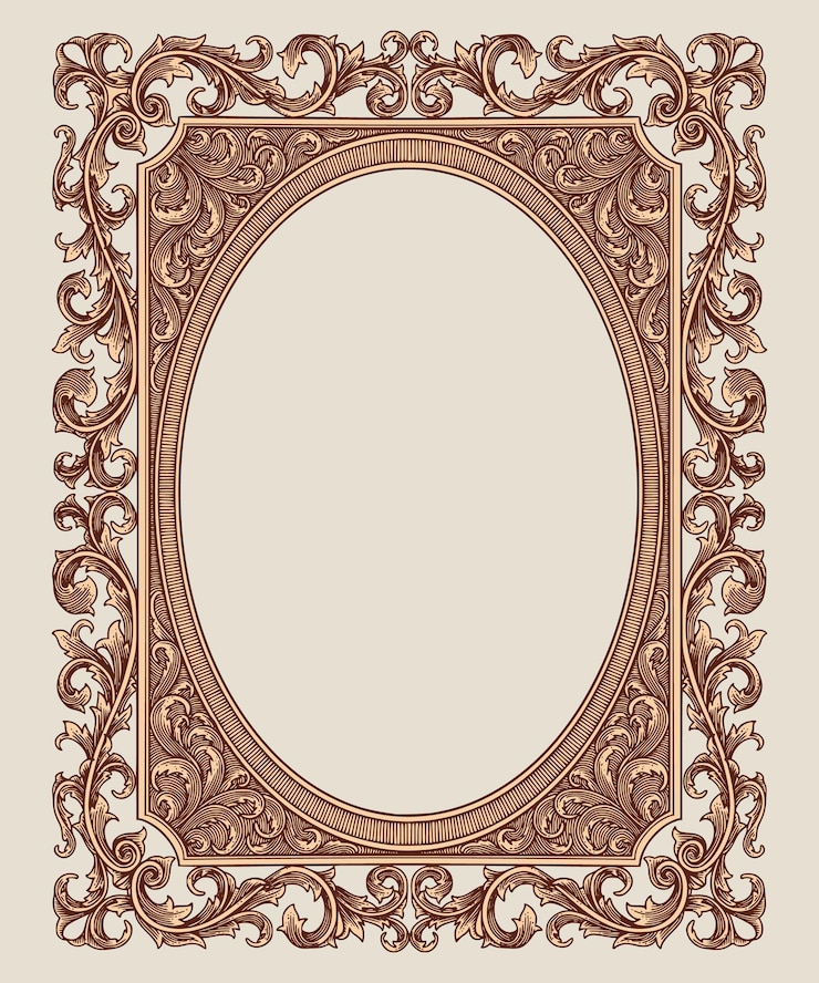 Vector antiguo marco dorado vintage grabado vector ilustración