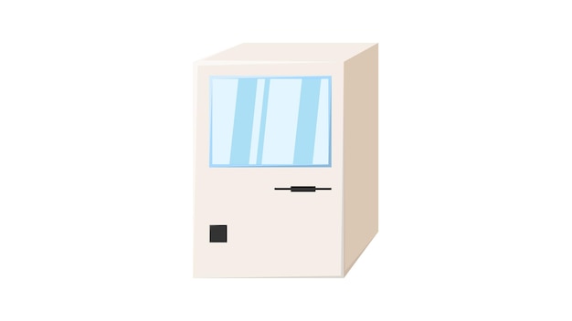 Antiguo ordenador de isometría vintage retro con monitor y teclado de los años 70 80 90 Hermoso icono blanco Ilustración vectorial