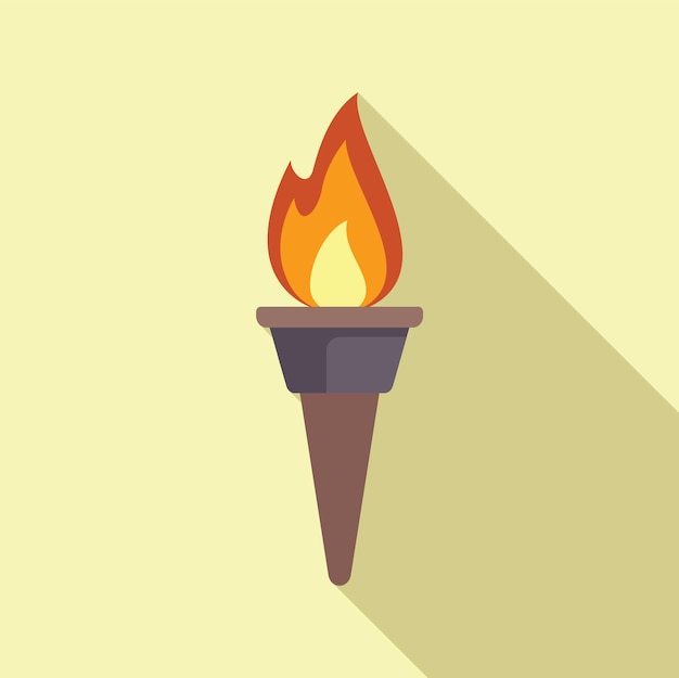 Una antorcha ardiente proyecta una larga sombra sobre un fondo amarillo.