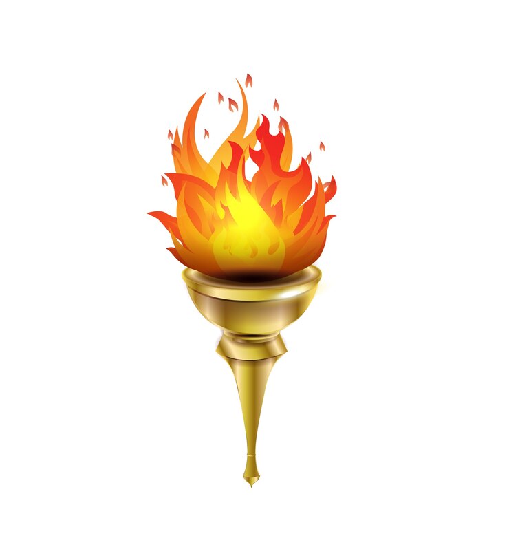 Antorcha dorada de la ilustración de vector de llama