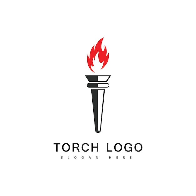 Antorcha fuego logo vector icono