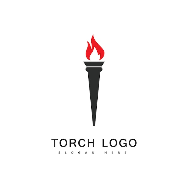 Antorcha fuego logo vector icono