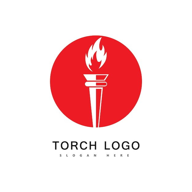 Antorcha fuego logo vector icono