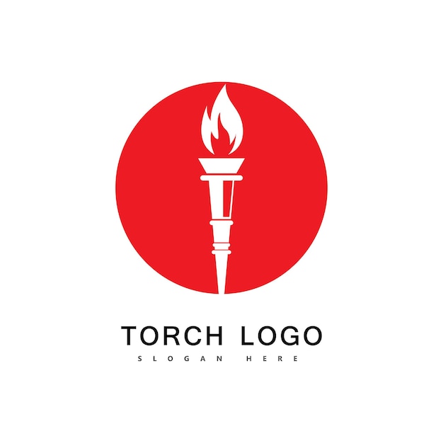 Antorcha fuego logo vector icono