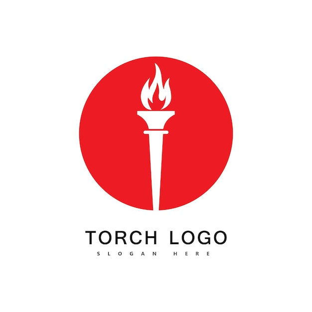 Antorcha fuego logo vector icono