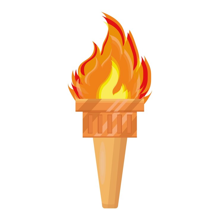 Vector antorcha con ilustración de vector de fuego