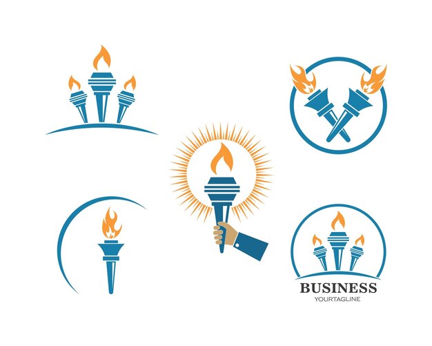 Antorcha logo icono ilustración vector diseño