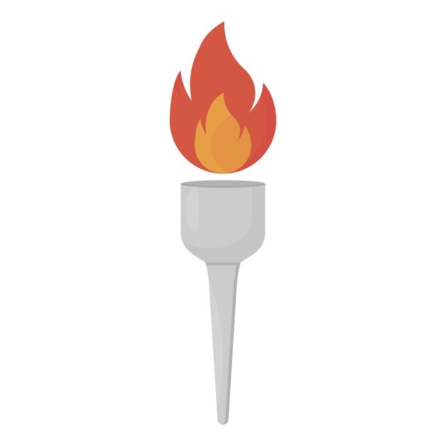 Vector antorcha plana vector icono flambeau signo cresset vector illustrationvector ilustración aislada sobre fondo blanco