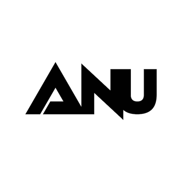 ANU moderno minimalista plano inicial monograma marca de negocios diseño de logotipo vectorial sencillo