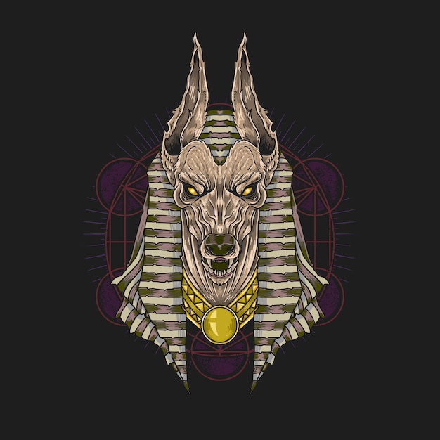 Vector anubis dios de la tribu guardiana de egipto