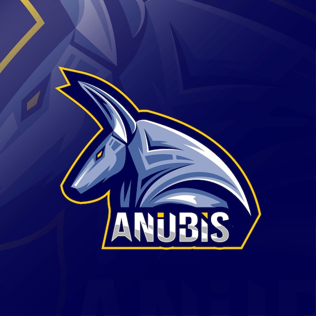 Anubis mascot logo plantillas de esport