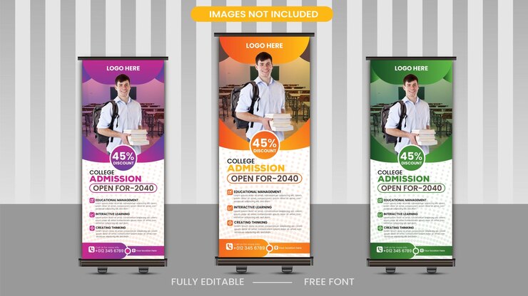 Anuncio de admisión a la universidad Banner acumulativo Diseño vectorial