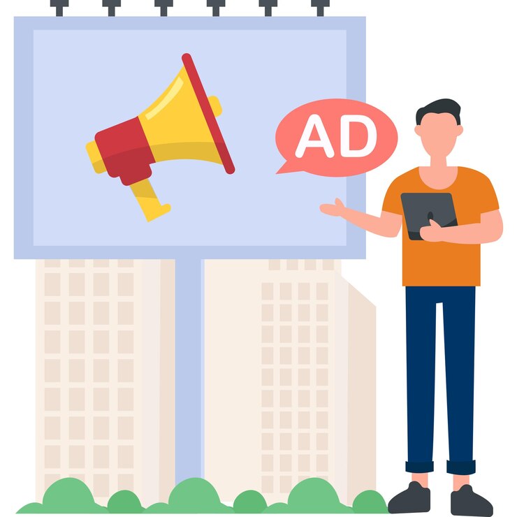 Vector anuncio en carteles publicitarios