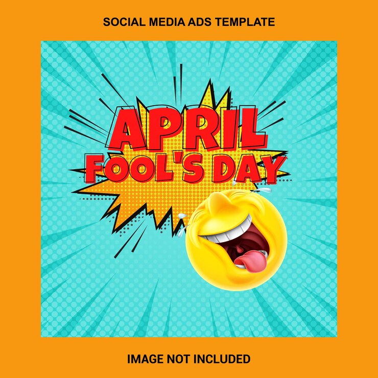 Vector anuncio cómico del día de los tontos de abril con emojis divertidos