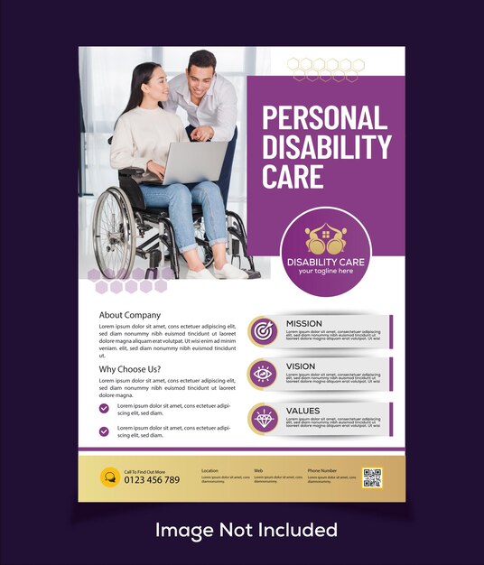 Vector un anuncio de cuidado personal para una persona con discapacidad