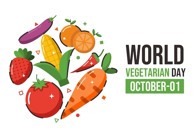 Vector un anuncio para el día mundial del vegetariano octubre.