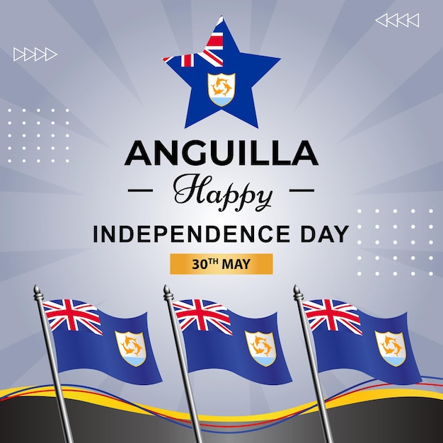 Un anuncio para el feliz día de la independencia de anguila.