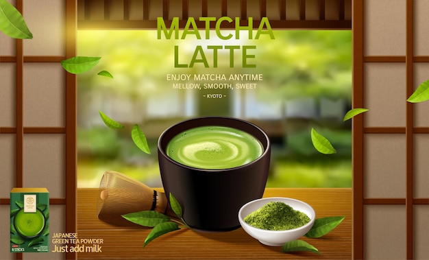 Anuncio japonés de matcha latte