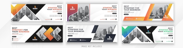 Anuncio de negocios modernos redes sociales enlazado anuncio de banner web diseño de paquete mínimo