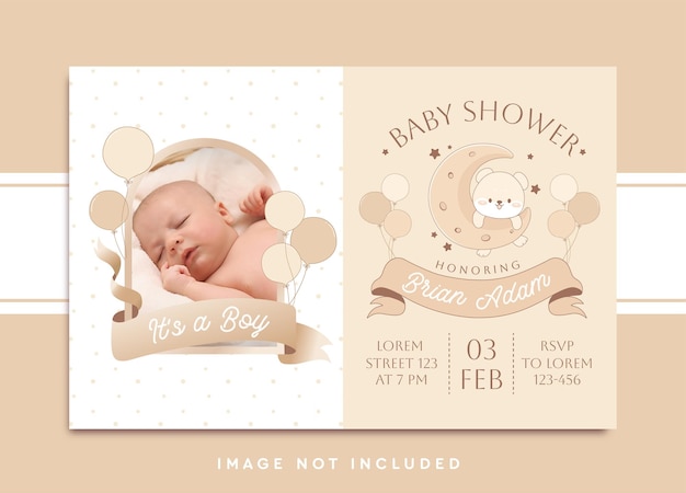 Anuncio de plantilla de invitación de ducha de bebé niño