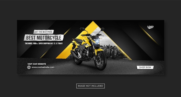 Anuncio de portada de facebook de venta de motocicletas en redes sociales