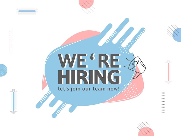 Anuncio de que estamos contratando nuevos miembros para unirse a nuestro equipo sobre fondo abstracto
