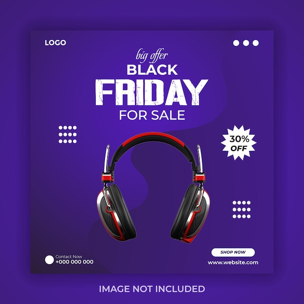 Anuncio de venta de auriculares del Viernes Negro