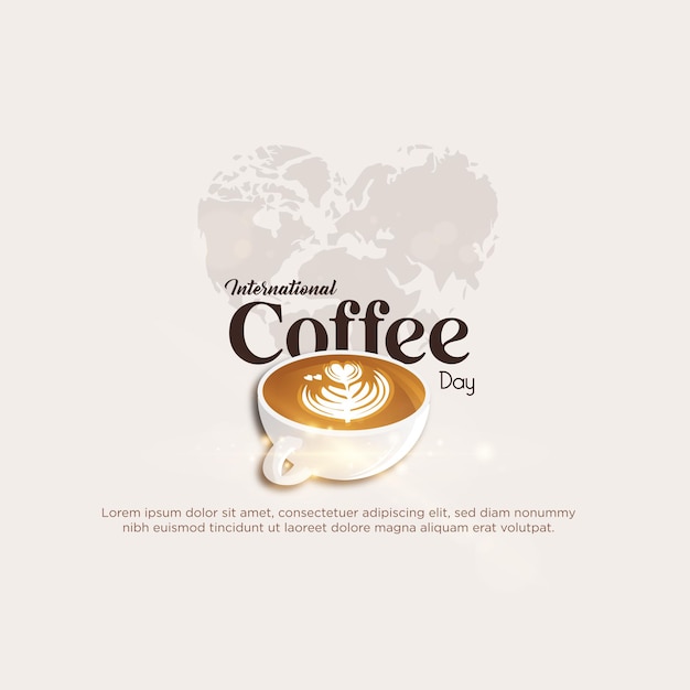 Vector anuncios creativos del día internacional del café.