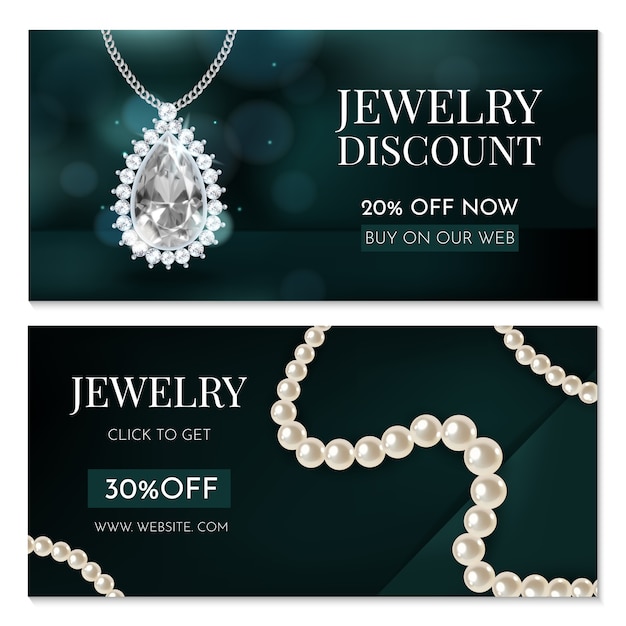 Anuncios publicitarios para la venta de joyas