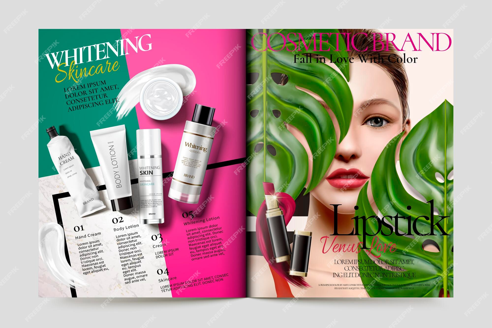 Anuncios de revistas de cosméticos | Vector Premium Anuncios de revistas de cosméticos | Vector Premium