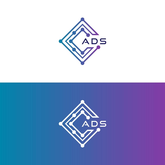 anuncios de tecnología diseño inicial de logotipo icono para tecnología publicidad de negocios de tecnología digital adstech logotipo anuncios
