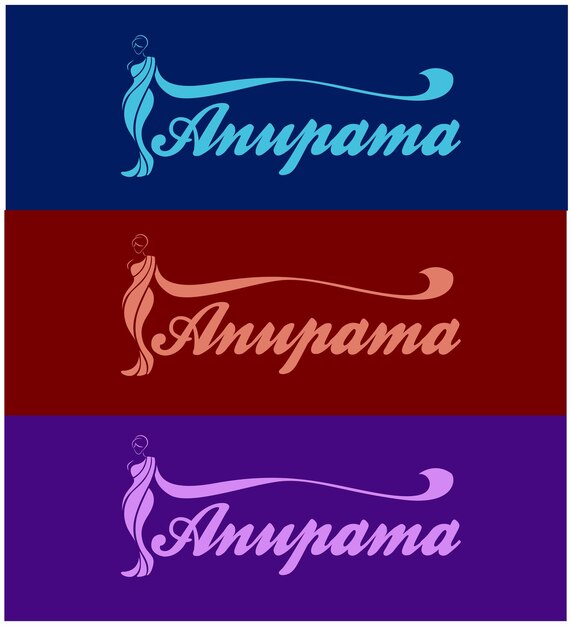 Vector anupama saris senter logo con figura de mujer vistiendo saris