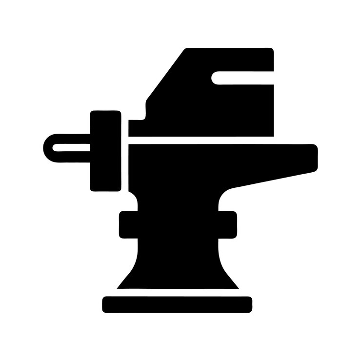 Vector anvil silueta herramienta esencial de los herreros